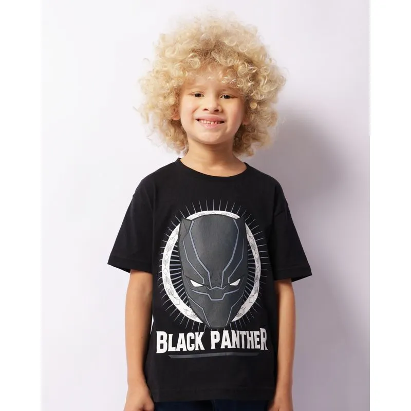 Camiseta Infantil Marvel Pantera Negra Manga Curta Preta 6