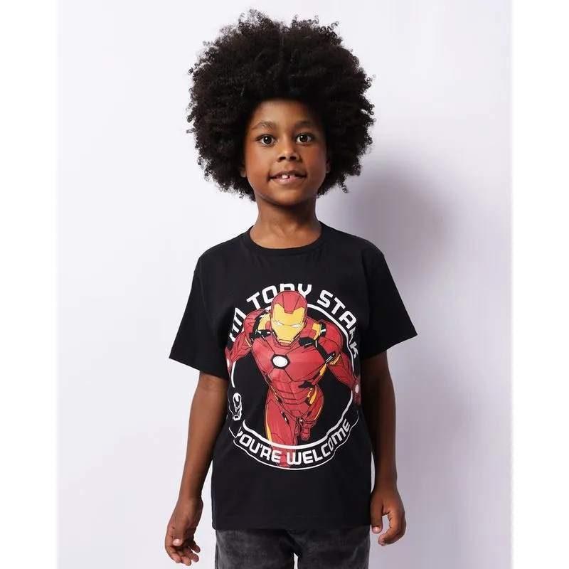 Camiseta Infantil Manga Curta Marvel Homem De Ferro Preta 4