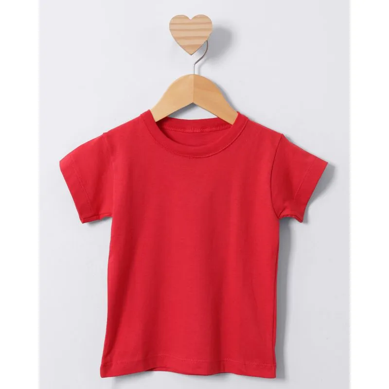 Camiseta Bebê Manga Curta Básica Vermelha 3