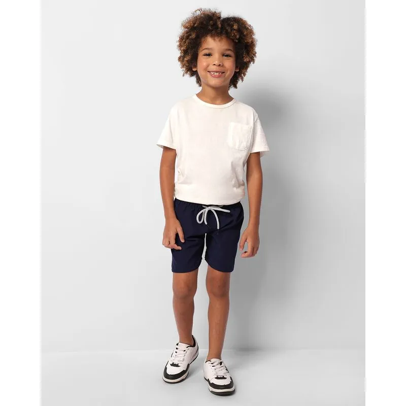 Bermuda Infantil Reta Com Cordão Azul 6
