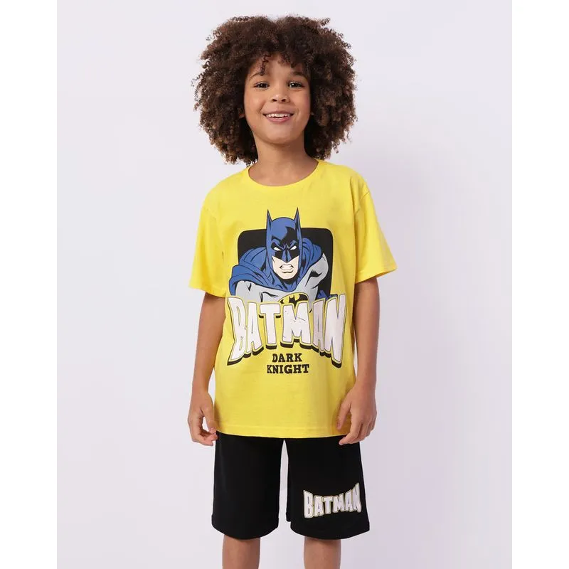 Conjunto Infantil Curto DC Comics Batman Amarelo 6
