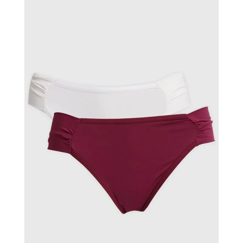 Kit 2 Calcinhas Feminina Biquíni Roxa E Branca M