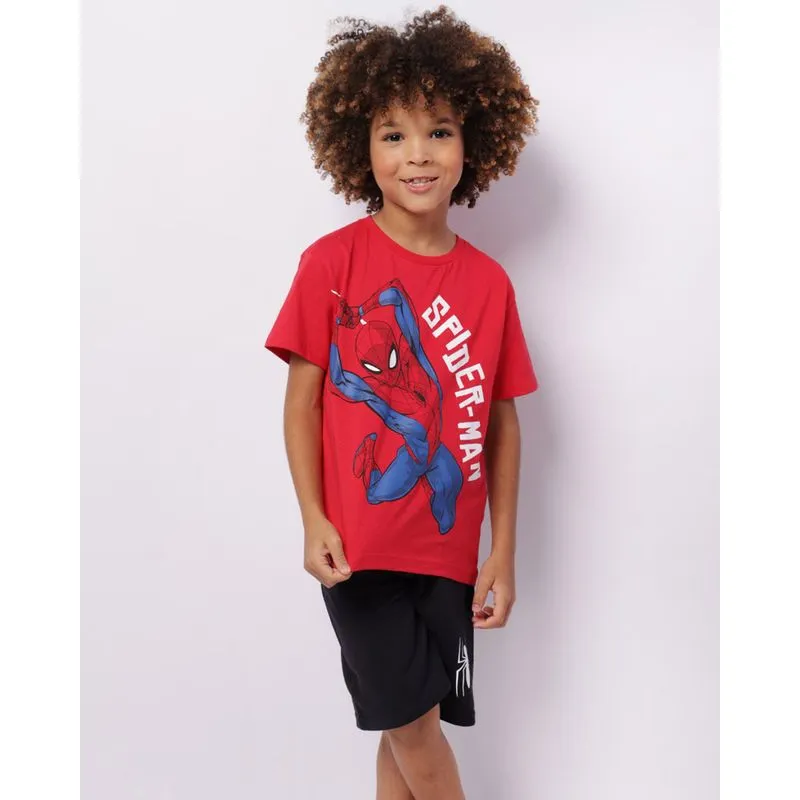 Conjunto Infantil Curto Marvel Homem Aranha Vermelho 10