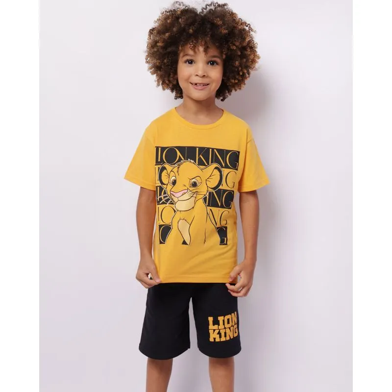 Conjunto Infantil Curto Disney Simba O Rei Leão Mostarda 6