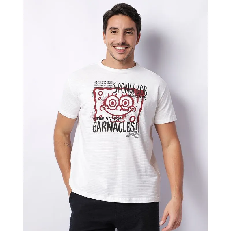 Camiseta Masculina Texturizada Bob Esponja Branca G