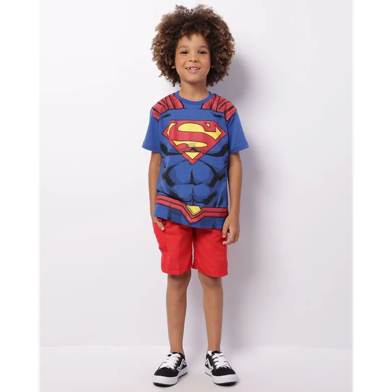 Bermuda Infantil Reta Bolso Cargo Vermelha 8