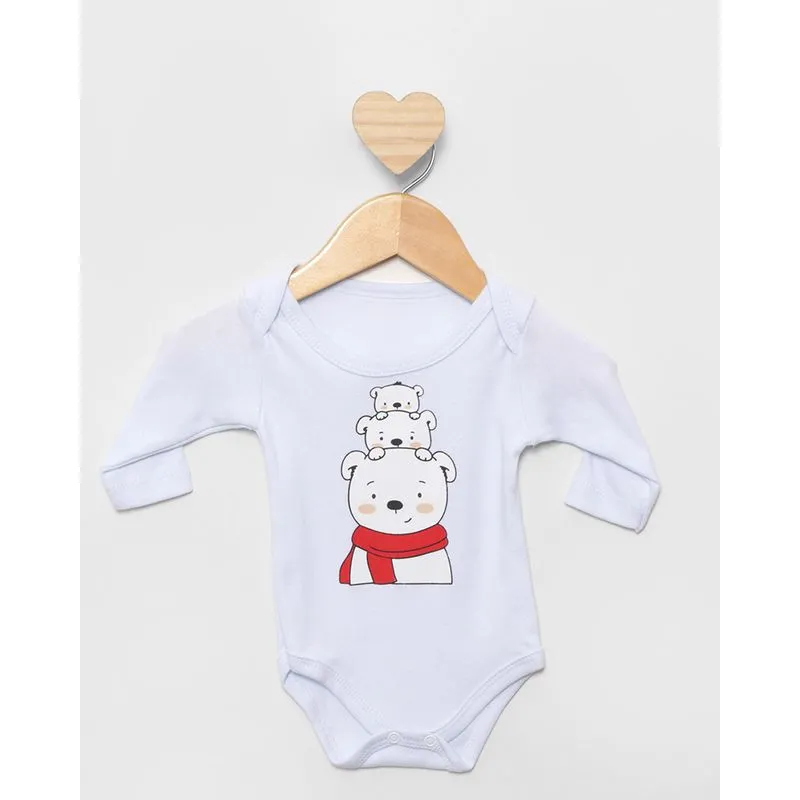 Body Bebê Manga Longa Estampa Sortida Branco M