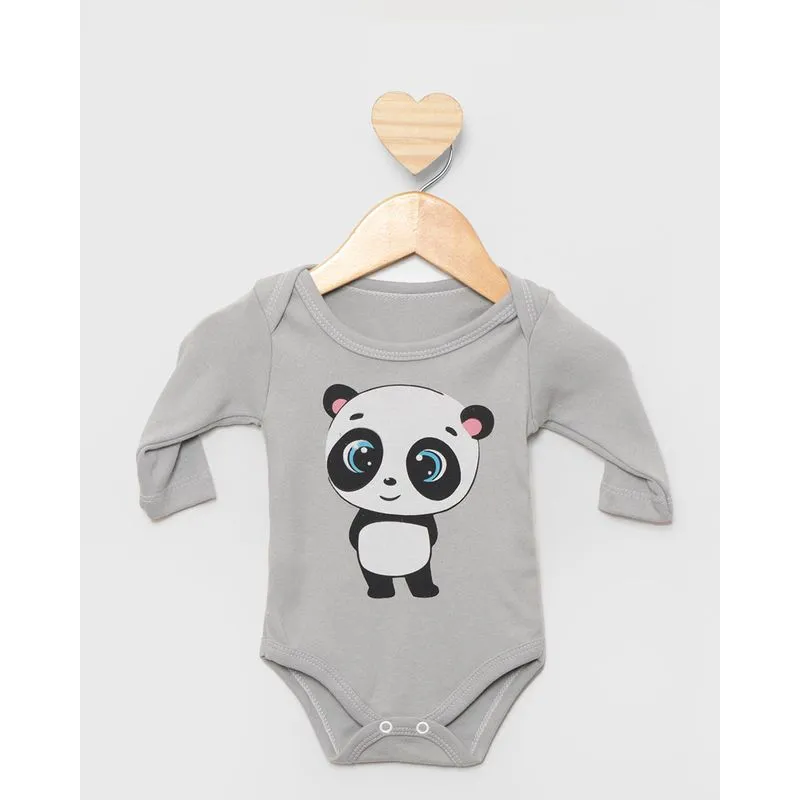 Body Bebê Manga Longa Estampa Sortida Cinza M