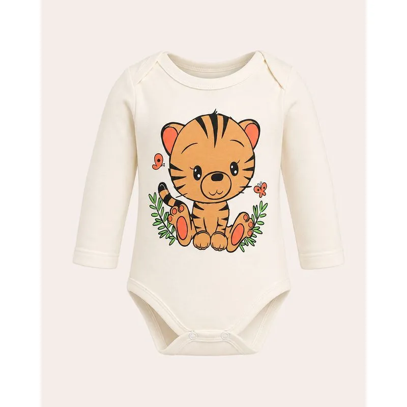 Body Bebê Manga Longa Estampa Sortida Off White G