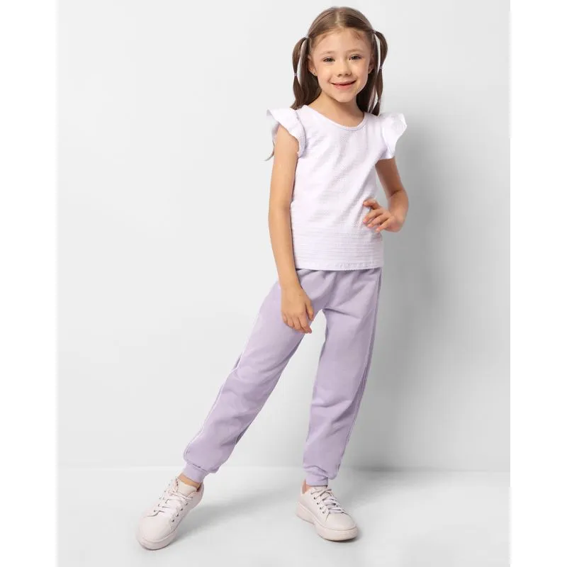 Calça Moletom Infantil Jogger Estampa Sortida Lilás 4