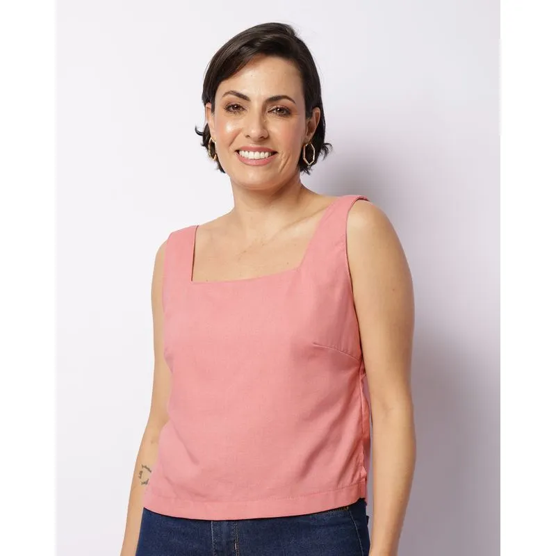 Regata Feminina Viscolinho Rosa G