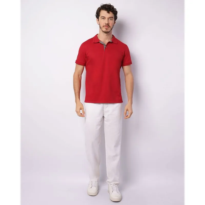 Calça Masculina Viscolinho Reta Cordão Branca M