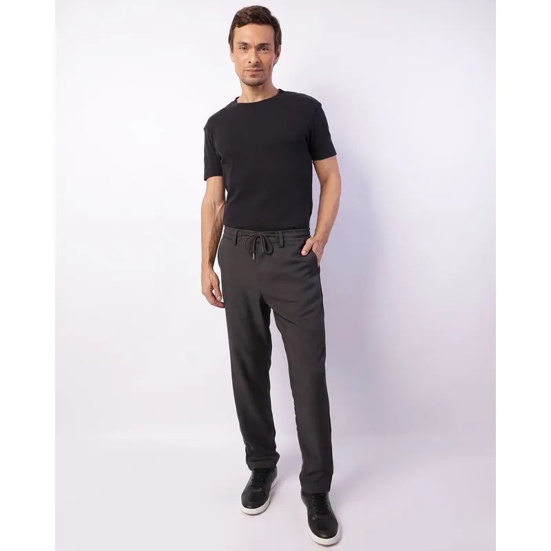 Calça Social Masculina Reta Neoprene Preta P