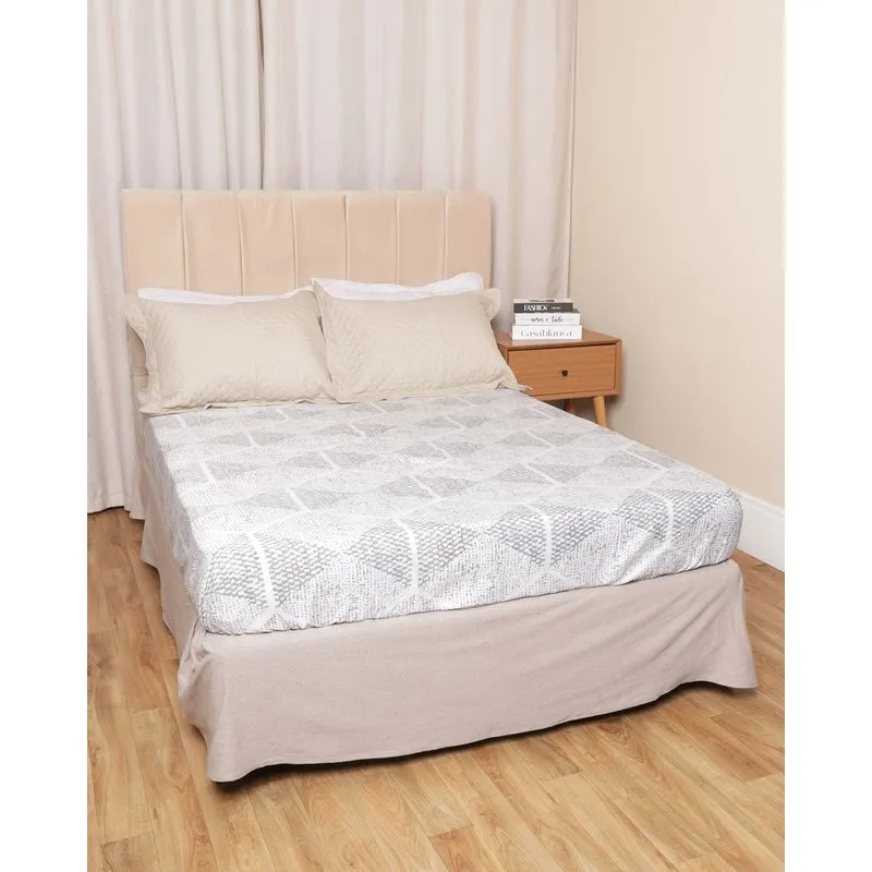 Lençol Avulso Casal Com Elástico Arte & Cazza Estampa Étnico Branco UN