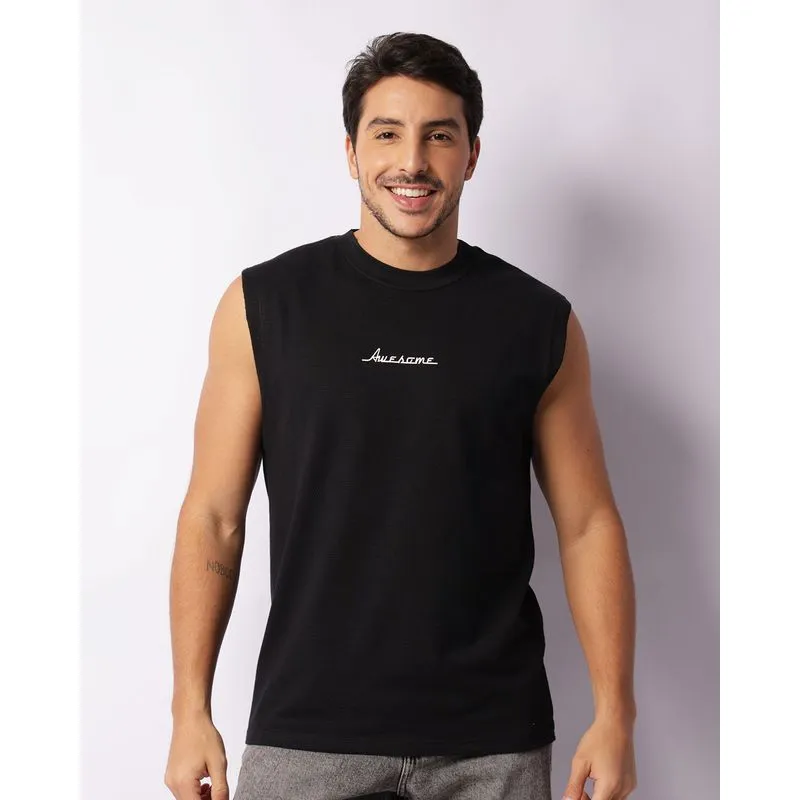 Regata Masculina Texturizada Preta P