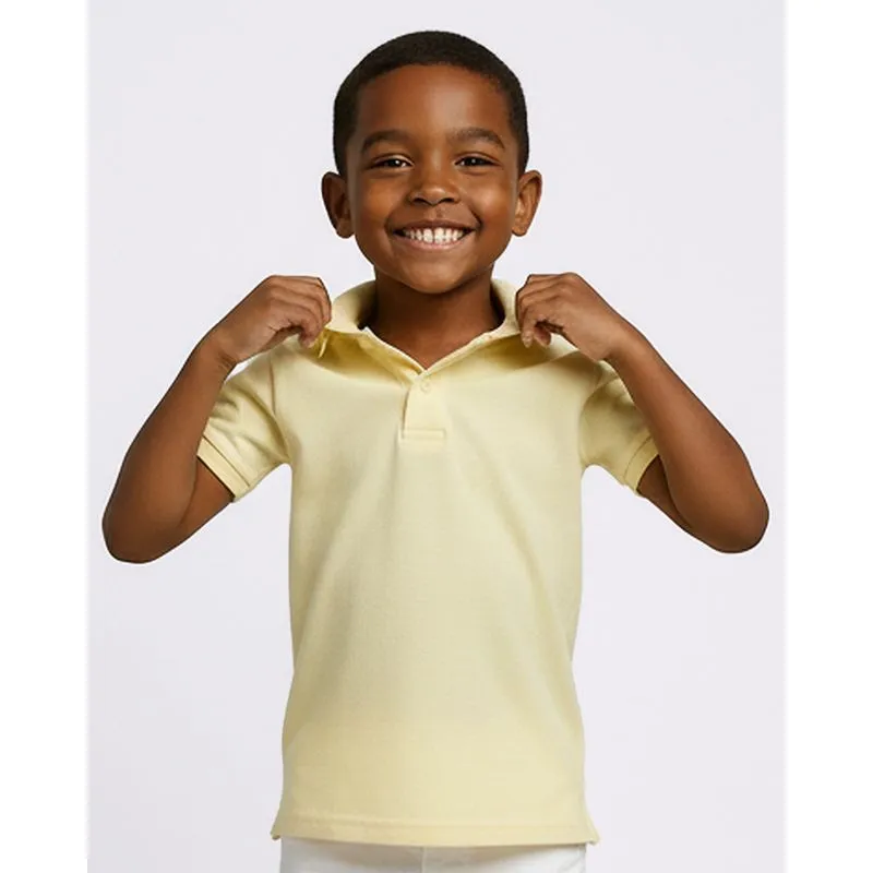 Camisa Polo Infantil Algodão Manga Curta Amarela 6