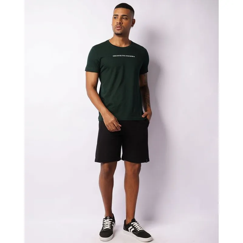 Bermuda Masculina Reta Moletinho Texturizada Com Bolsos Preta M