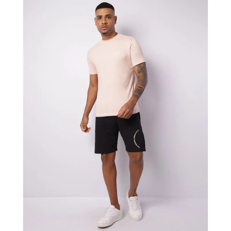 Bermuda Masculina Moletinho Estampa Emboss Com Cordão Preta G