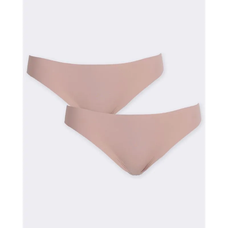 Kit 2 Calcinhas Femininas Biquíni Sem Costura Bege G