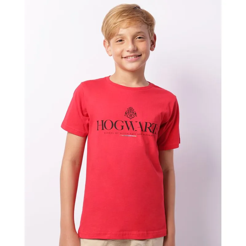 Camiseta Juvenil Harry Potter Manga Curta Vermelha 10