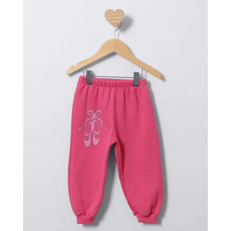 Calça Moletom Bebê Peluciada Jogger Estampa Sortidas Rosa 2