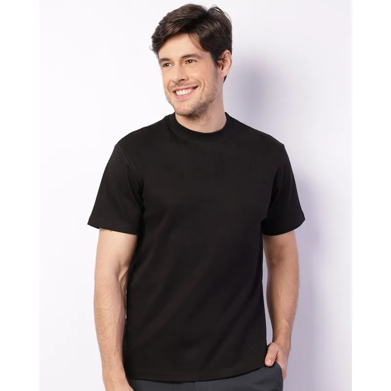Camiseta Masculina Manga Curta Algodão Premium Preta G