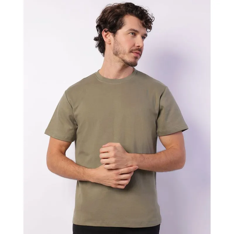 Camiseta Masculina Manga Curta Algodão Premium Verde GG