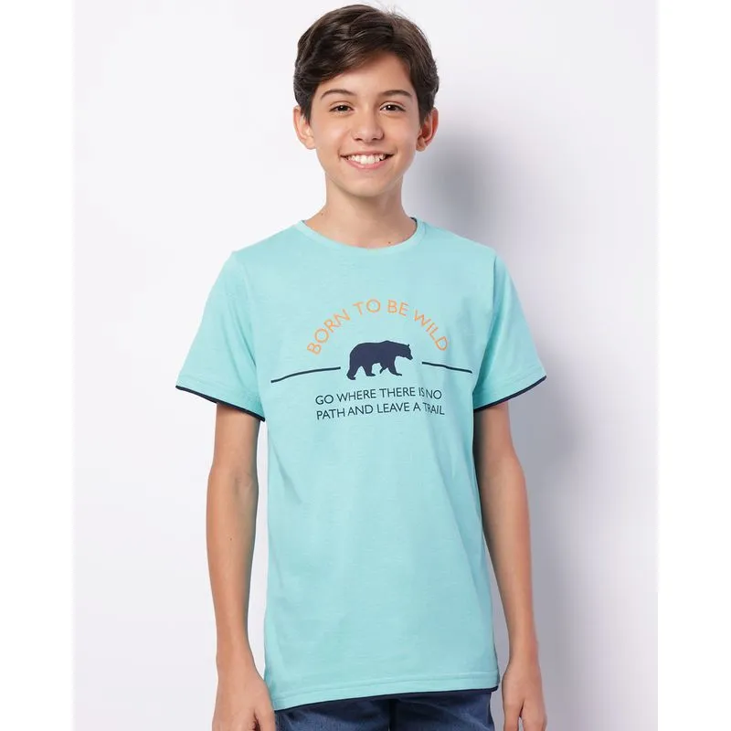 Camiseta Juvenil Estampa Califórnia Manga Curta Azul 14