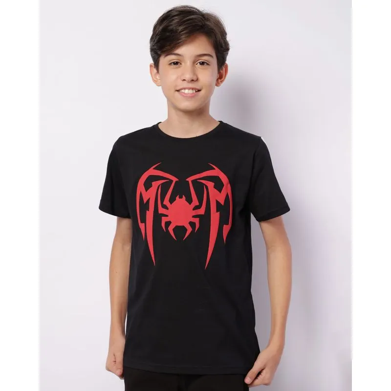 Camiseta Juvenil Manga Curta Marvel Homem Aranha Preta 16