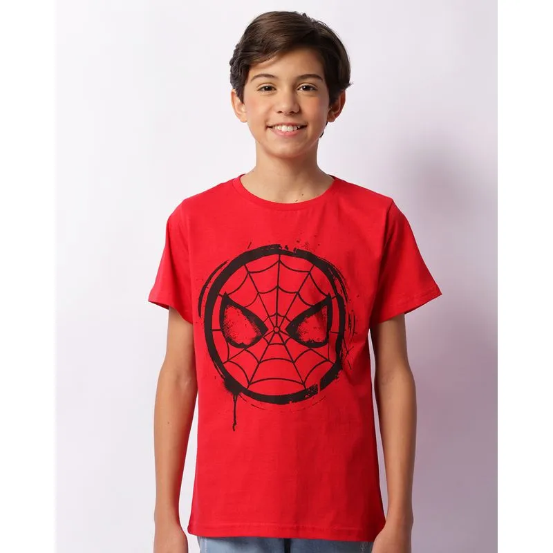 Camiseta Juvenil Manga Curta Marvel Homem Aranha Vermelha 14