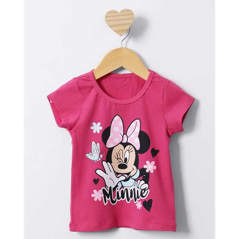 Camiseta Bebê Manga Curta Disney Minnie Rosa 2