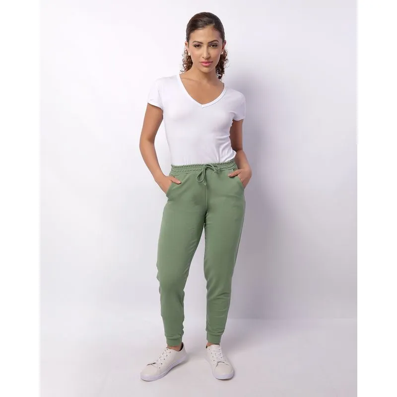 Calça Feminina Moletinho Jogger Com Cordão Verde P