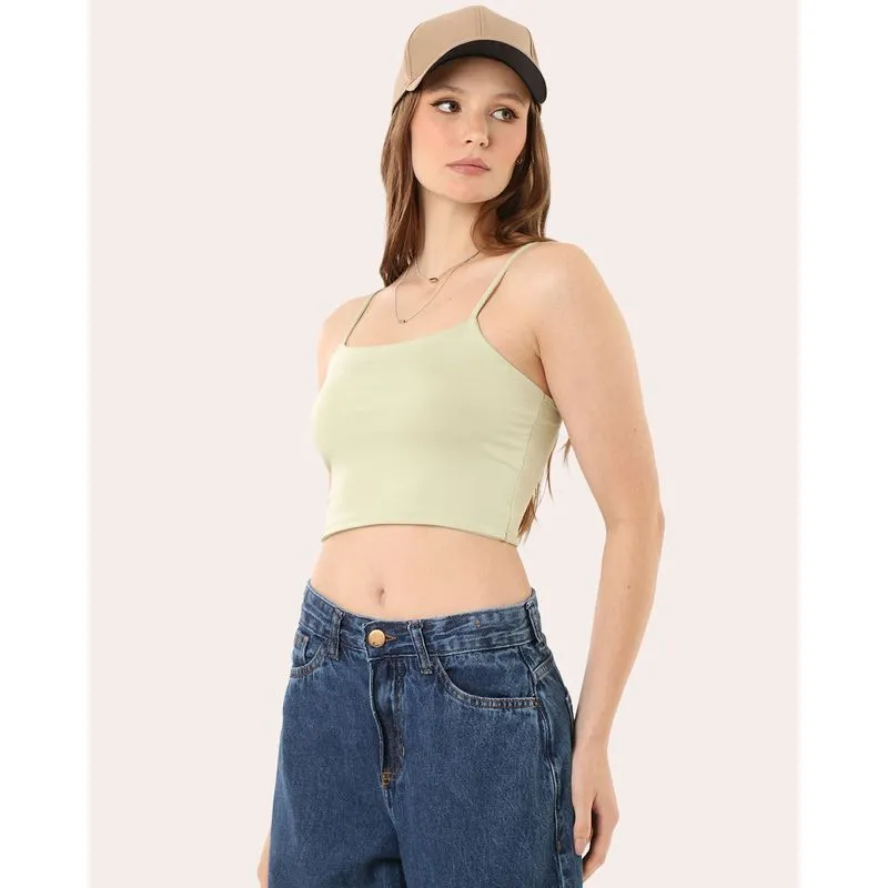 Blusa Feminina Cropped Alcinha Suplex Verde G