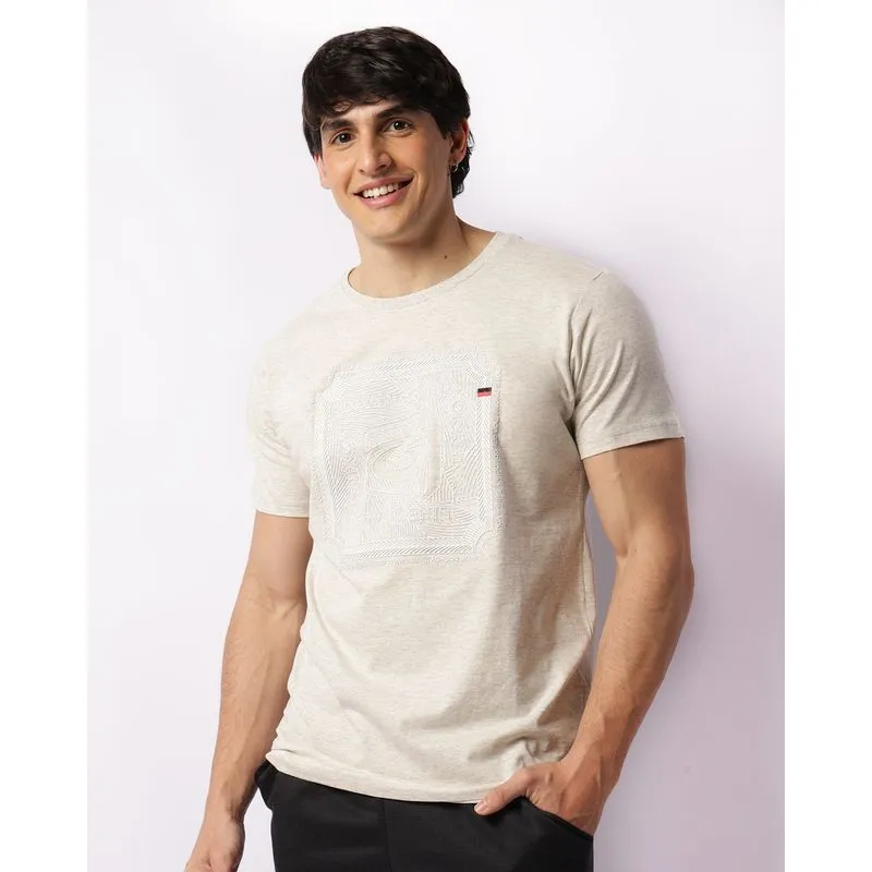 Camiseta Masculina Gangster Manga Curta Mesclada Off White GG
