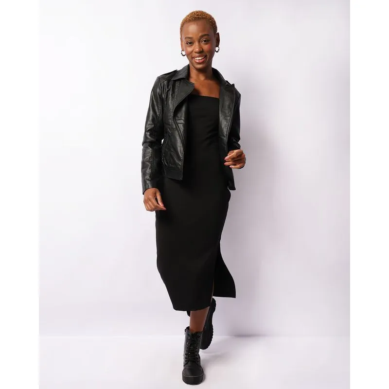 Vestido Feminino Midi Alcinha Ajustável Preto M