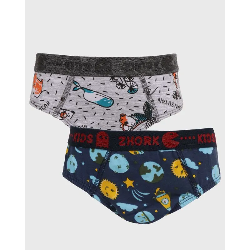 Kit 2 Cuecas Infantil Slip Estampa E Cores Sortidas 2