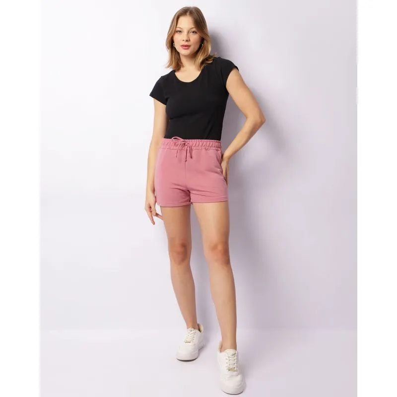 Short Feminino Moletinho Com Bolsos Rosa M