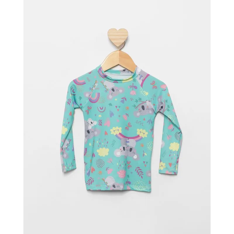 Blusa Proteção UV Bebê Estampada Manga Longa Verde 3
