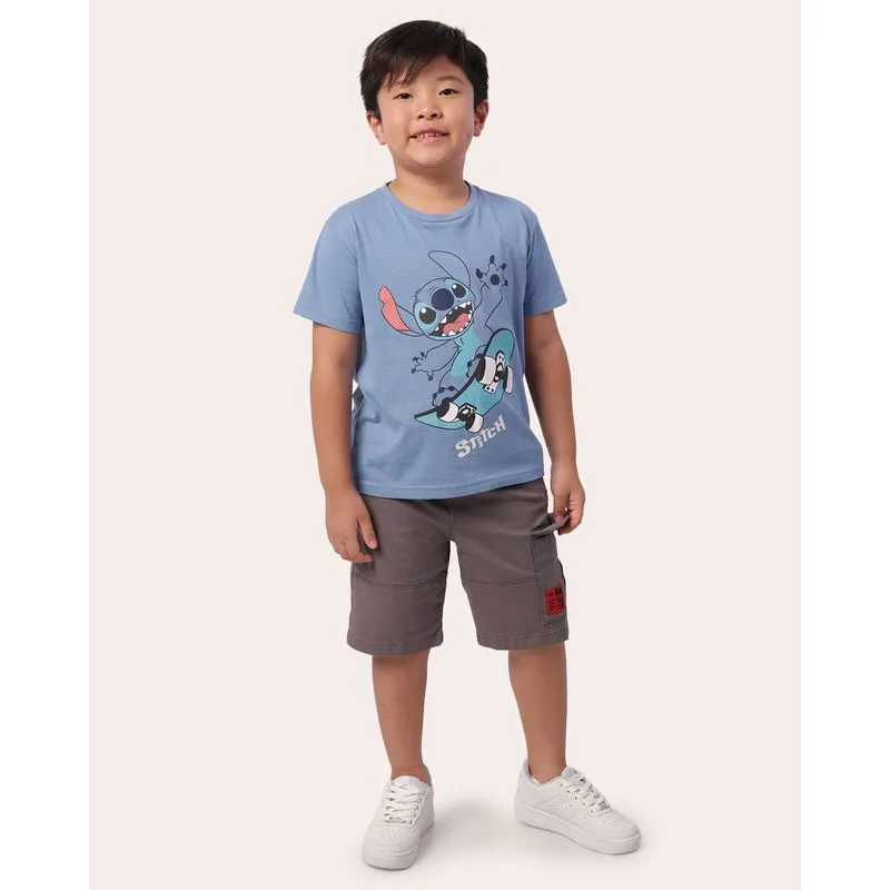 Bermuda Infantil Sarja Reta Cargo Cinza 4