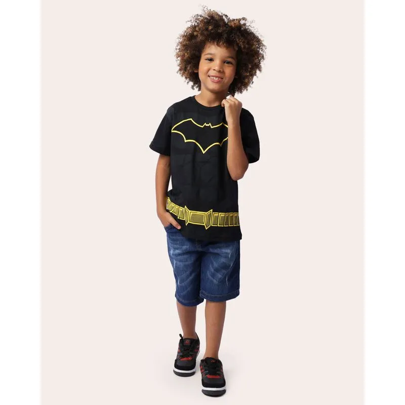 Bermuda Jeans Infantil Reta Com Puídos E Cordão Azul 6