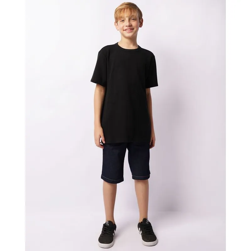 Bermuda Jeans Juvenil Reta Com Bolsos Azul 12