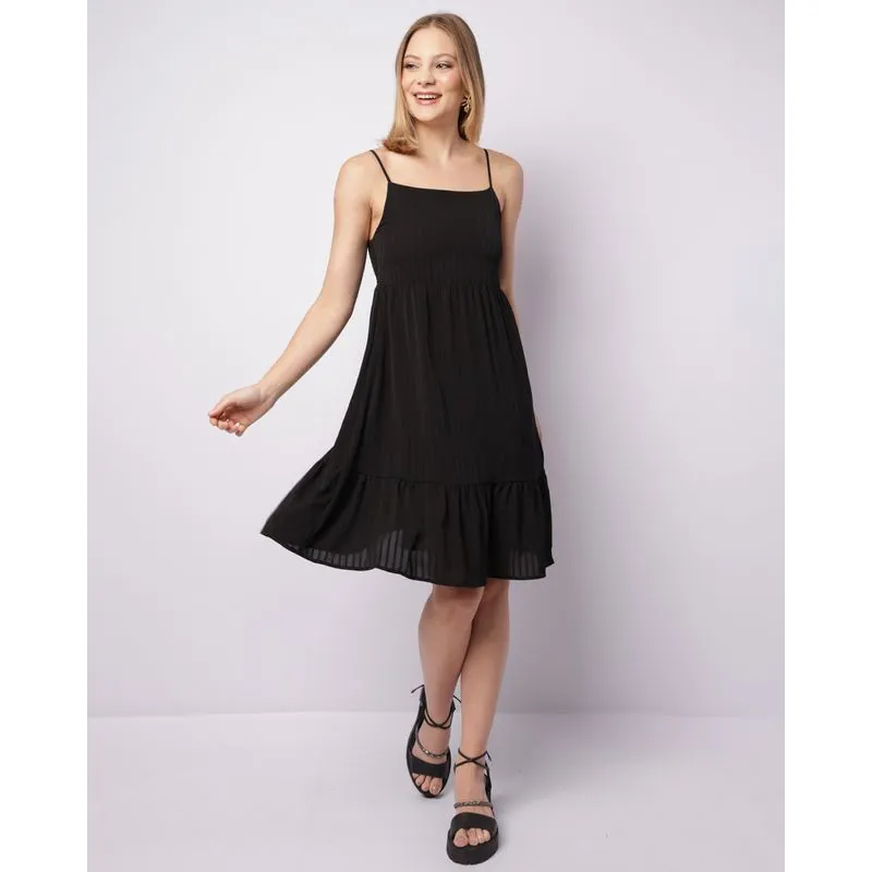 Vestido Feminino Curto Alcinha Lastex Two Way Preto PP