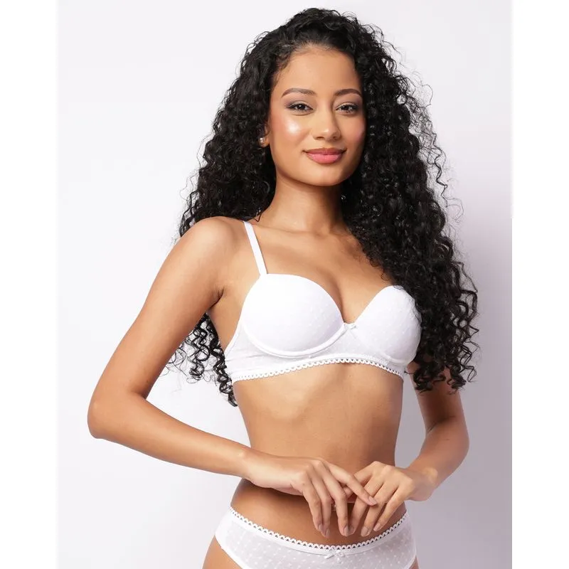 Sutiã Feminino Com Base E Tule Branco 42