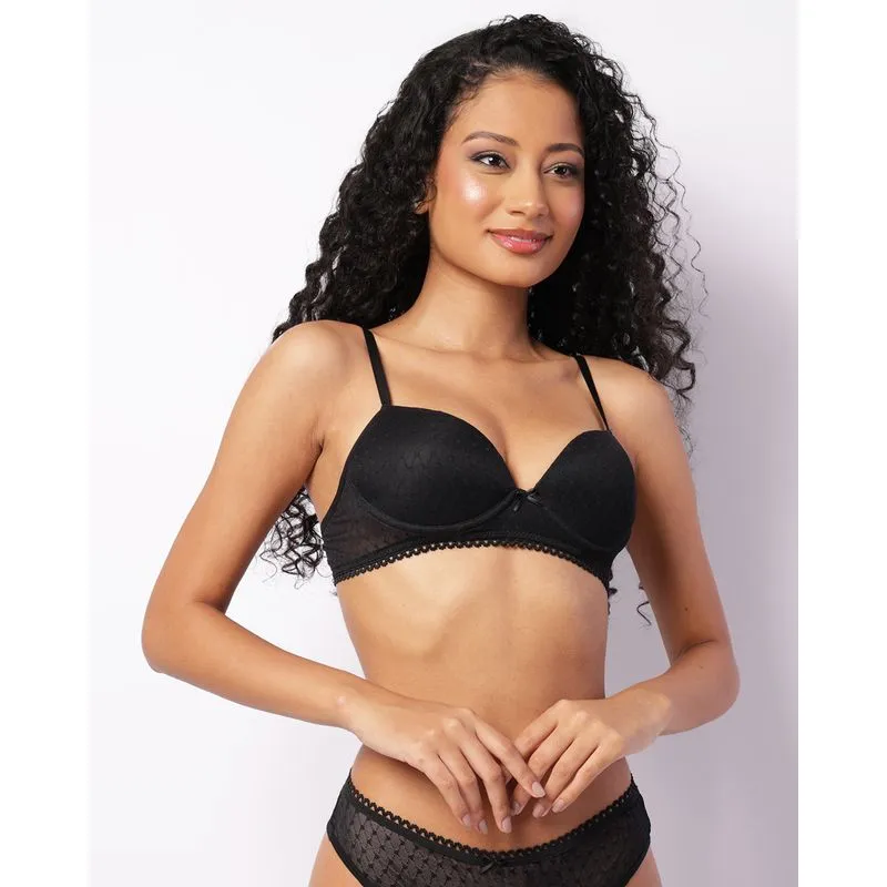 Sutiã Feminino Com Base E Tule Preto 44