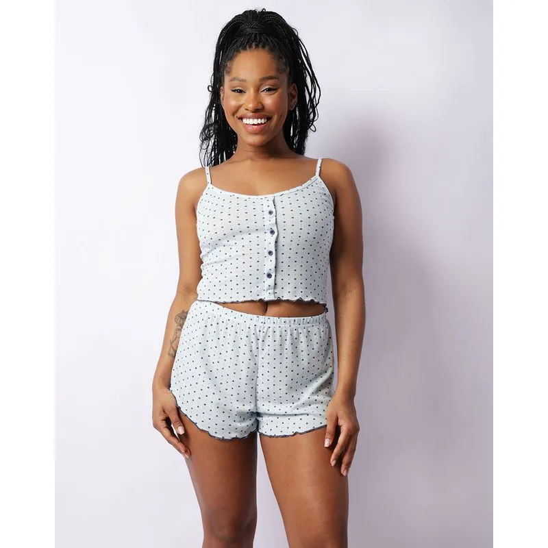 Short Doll Feminino Curto Ribana Floral Azul P