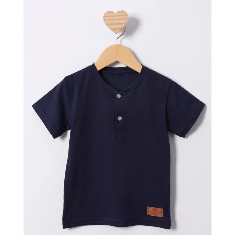 Camiseta Bebê Manga Curta Gola Portuguesa Marinho 3