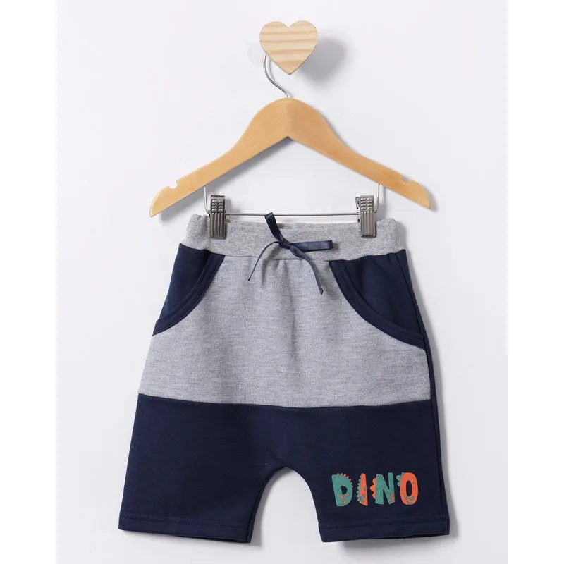 Bermuda Bebê Moletinho Reta Bolso Canguru Cinza 2