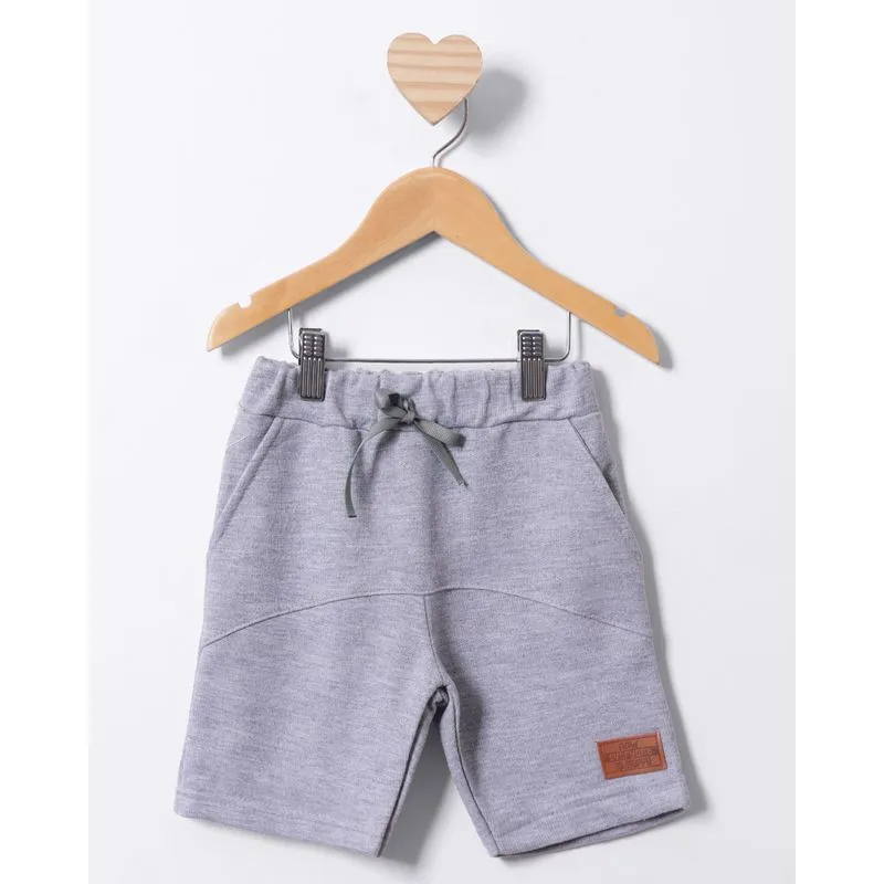 Bermuda Bebê Moletinho Com Bolso Cinza 1