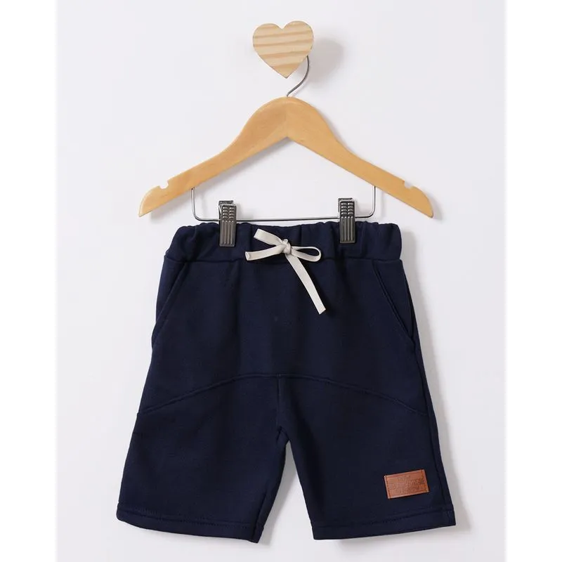 Bermuda Bebê Moletinho Com Bolsos Marinho 1