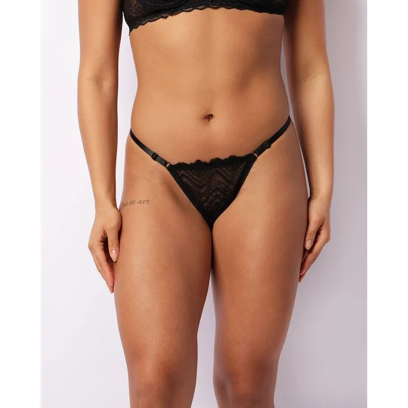 Calcinha Feminina String Renda Preta G